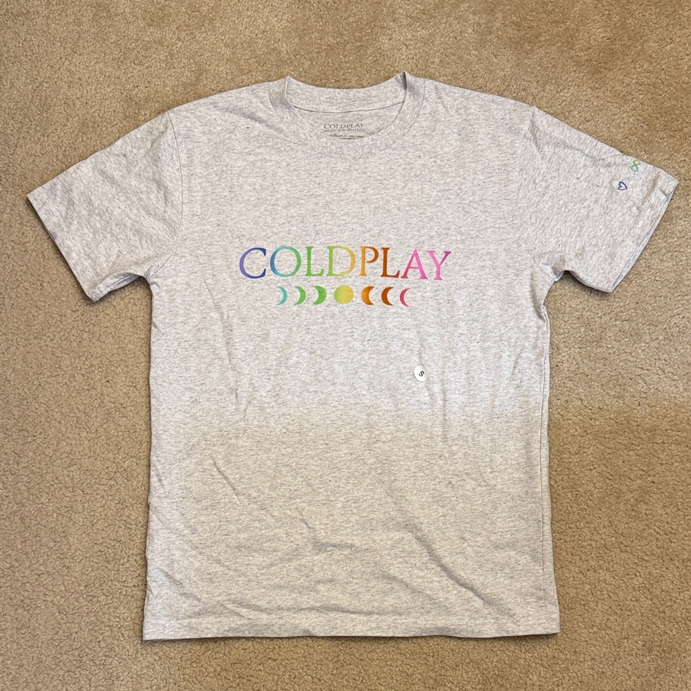 Coldplay Gray Music of the Spheres Rainbow Logo Tee